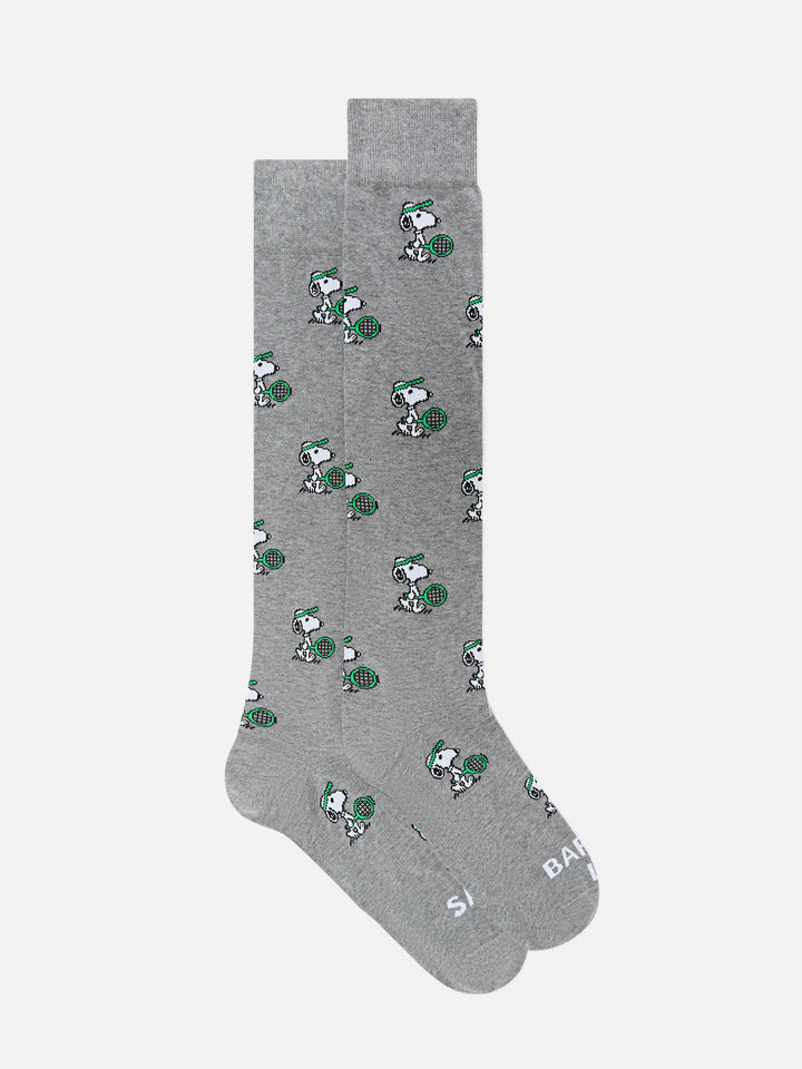 Graue Socken mit Snoopy-Tennis-Jacquard | Special edition 