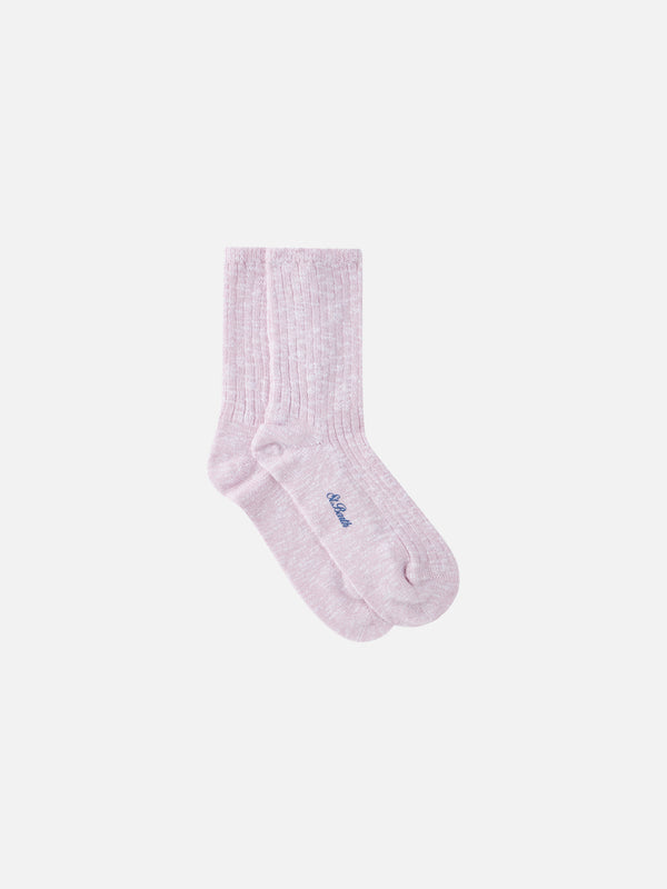 Rosa Melange-Socken für Damen