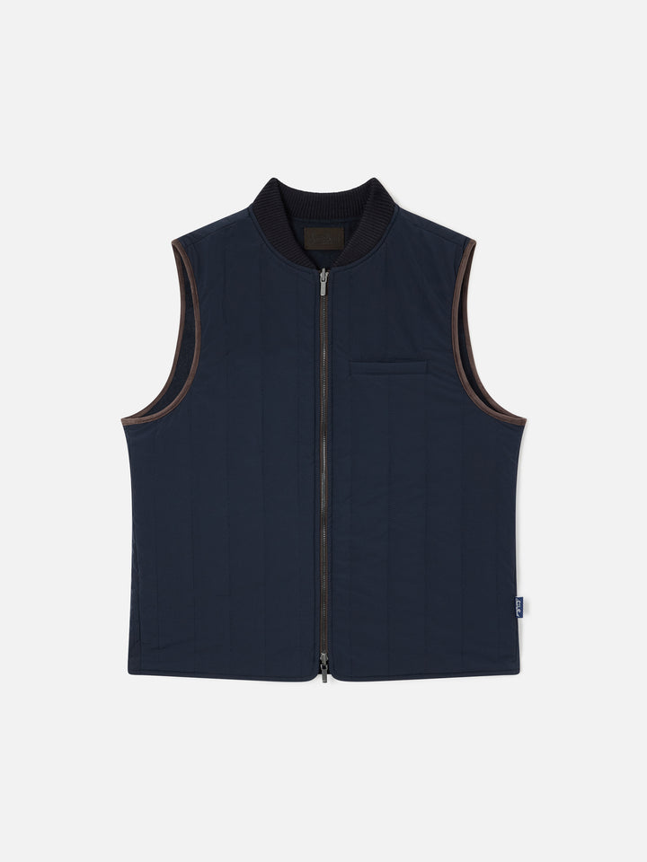 Gilet Spencer blu navy reversibile in misto lana