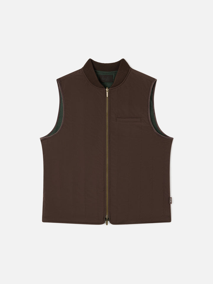 Gilet Spencer verde militare reversibile in misto lana