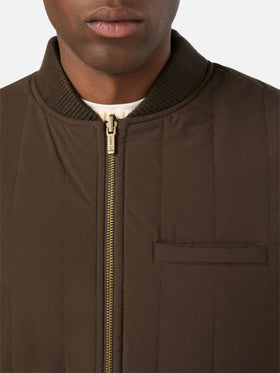 Chaleco reversible Spencer de mezcla de lana verde militar 