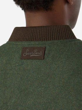 Chaleco reversible Spencer de mezcla de lana verde militar 