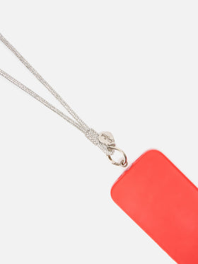 Correa para teléfono Silver Strass Charm con logotipo charm 