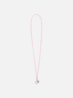 Lanière de téléphone Fuchsia Strass Charm avec logo charm 