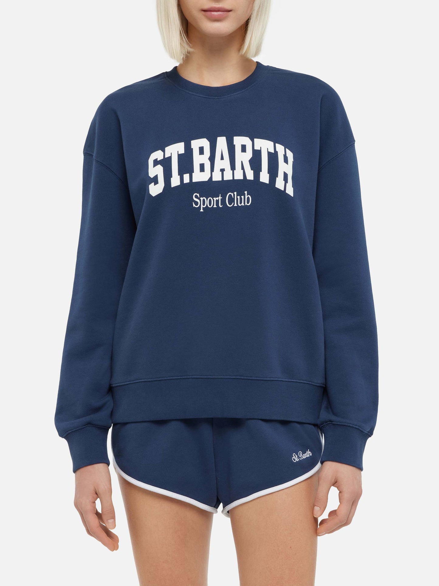 Stardust cotton sweatshirt with St. Barth sport club print