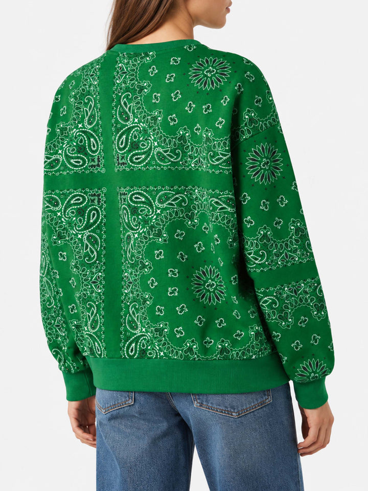 Sudadera de algodón Green Stardust con estampado bandana 