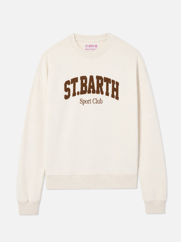 Sweatshirt Stardust crème avec logo en relief effet éponge et broderie Sport Club 