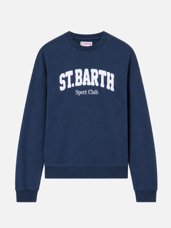 Blue Stardust Sweatshirt mit erhabenem Logo in Frottee-Optik und Sport Club-Stickerei 