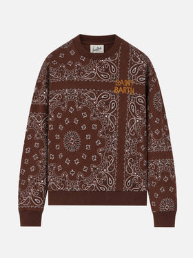 Felpa Stardust con stampa bandana marrone