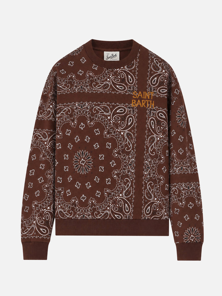Sudadera de algodón Brown Stardust con estampado bandana 
