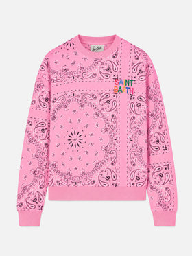 Pink Stardust sweatshirt with bandana print
