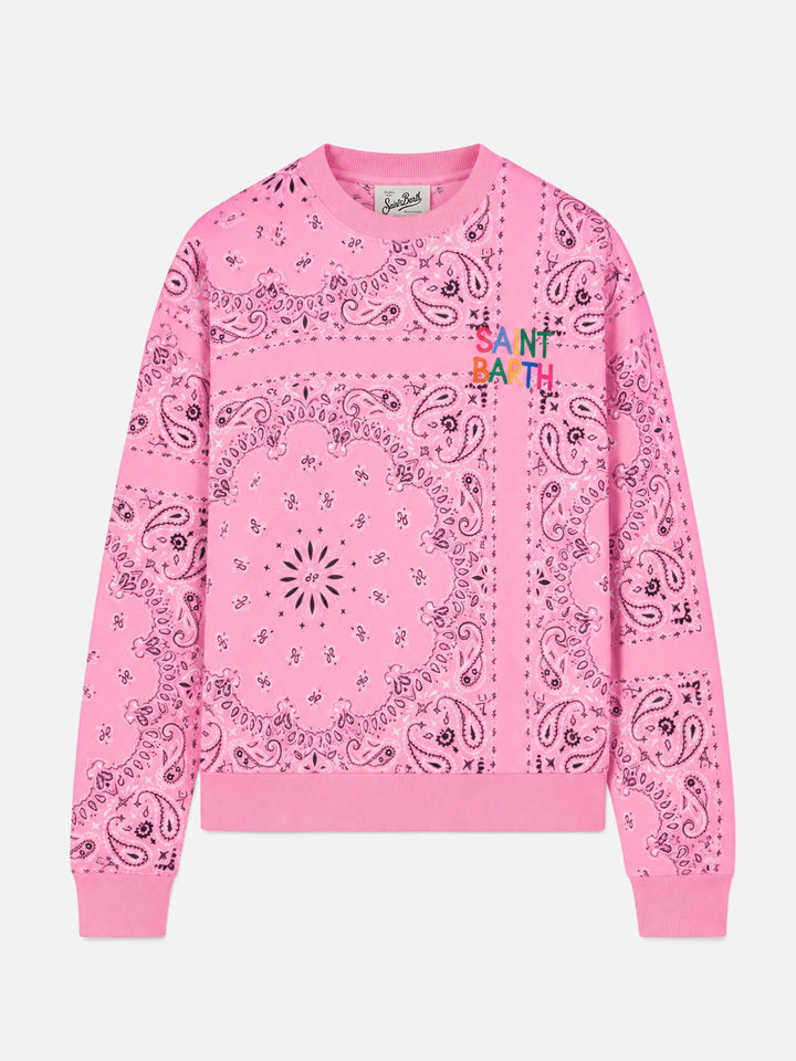 Pink Stardust sweatshirt with bandana print