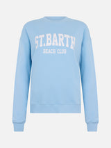 Hellblaues Sweatshirt Stardust mit St. Barth Beach Club-Print