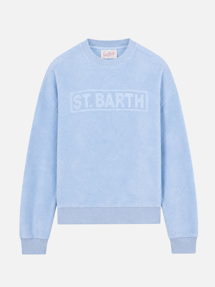 Woman light blue terry cotton Stardust sweatshirt