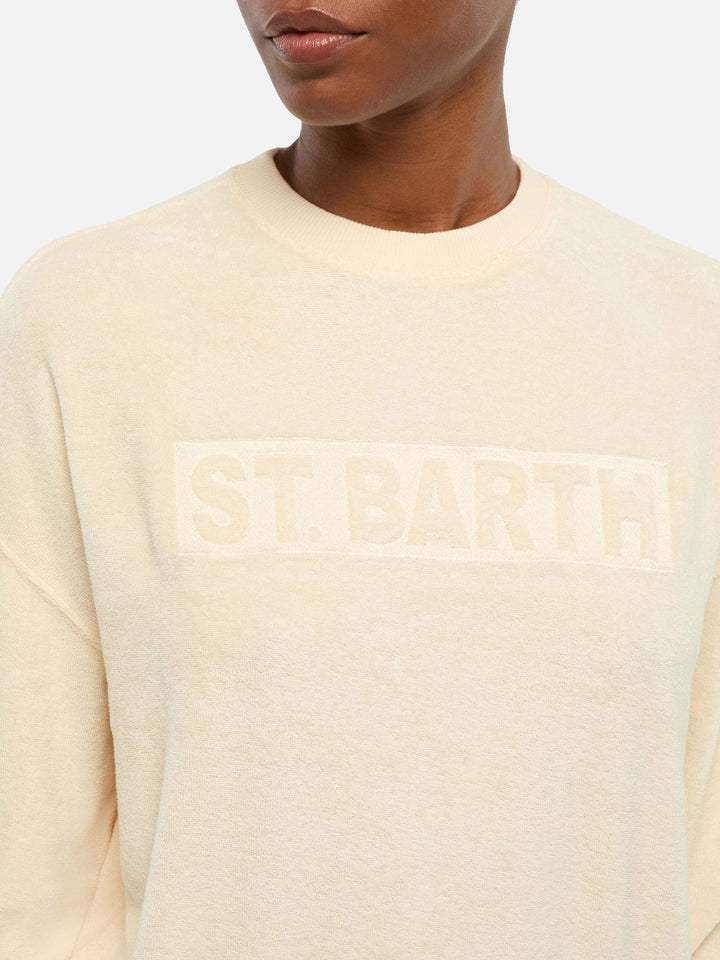 Stardust beige terry cotton sweatshirt