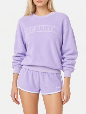 Sweat-shirt en coton éponge lilas Stardust 
