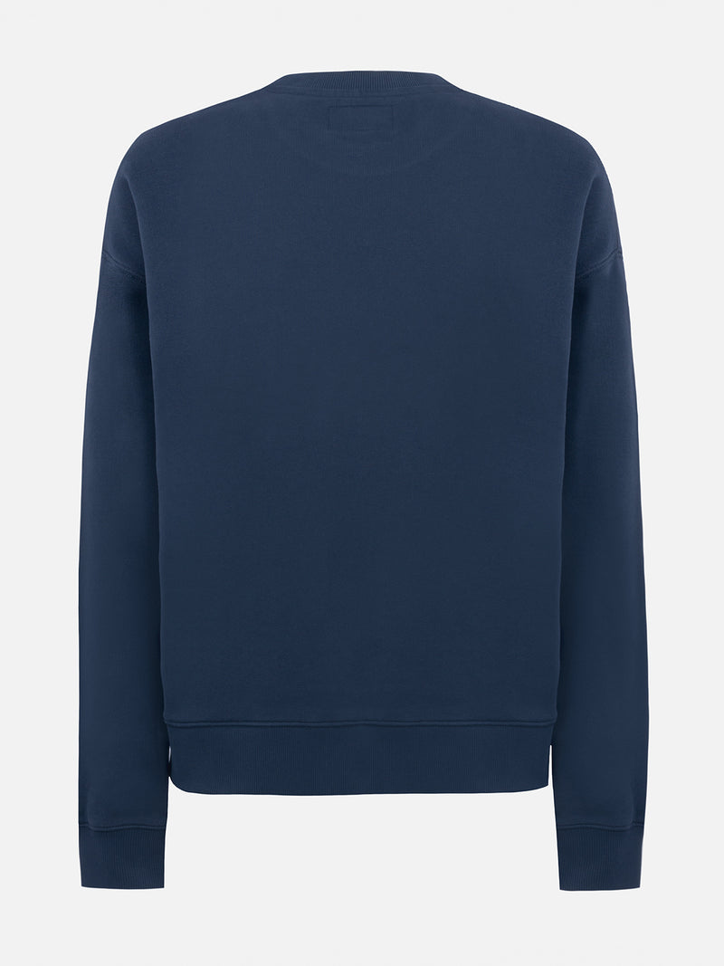 Marineblaues Fleece-Sweatshirt aus Baumwolle für Damen Stardust