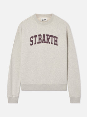 Stardust Rundhals-Sweatshirt aus grauer Baumwolle mit St. Barth-Print 