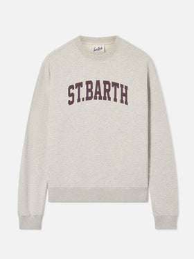 Stardust crewneck sweatshirt in grey cotton with St. Barth print