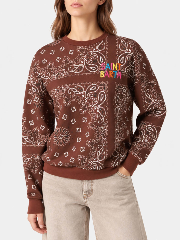 Sudadera Brown Stardust con estampado bandana 