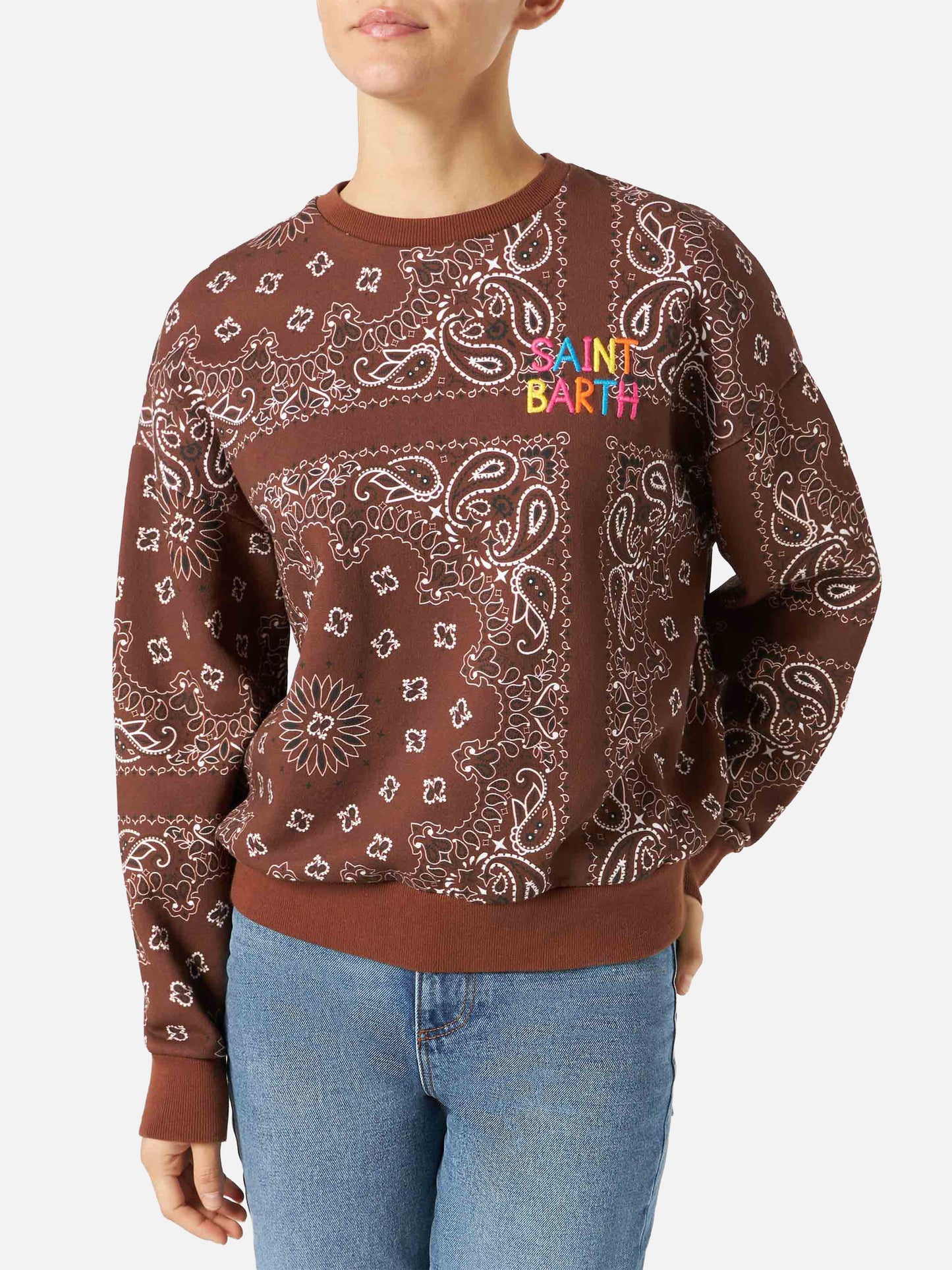 Sweatshirt Brown Stardust avec imprimé bandana 