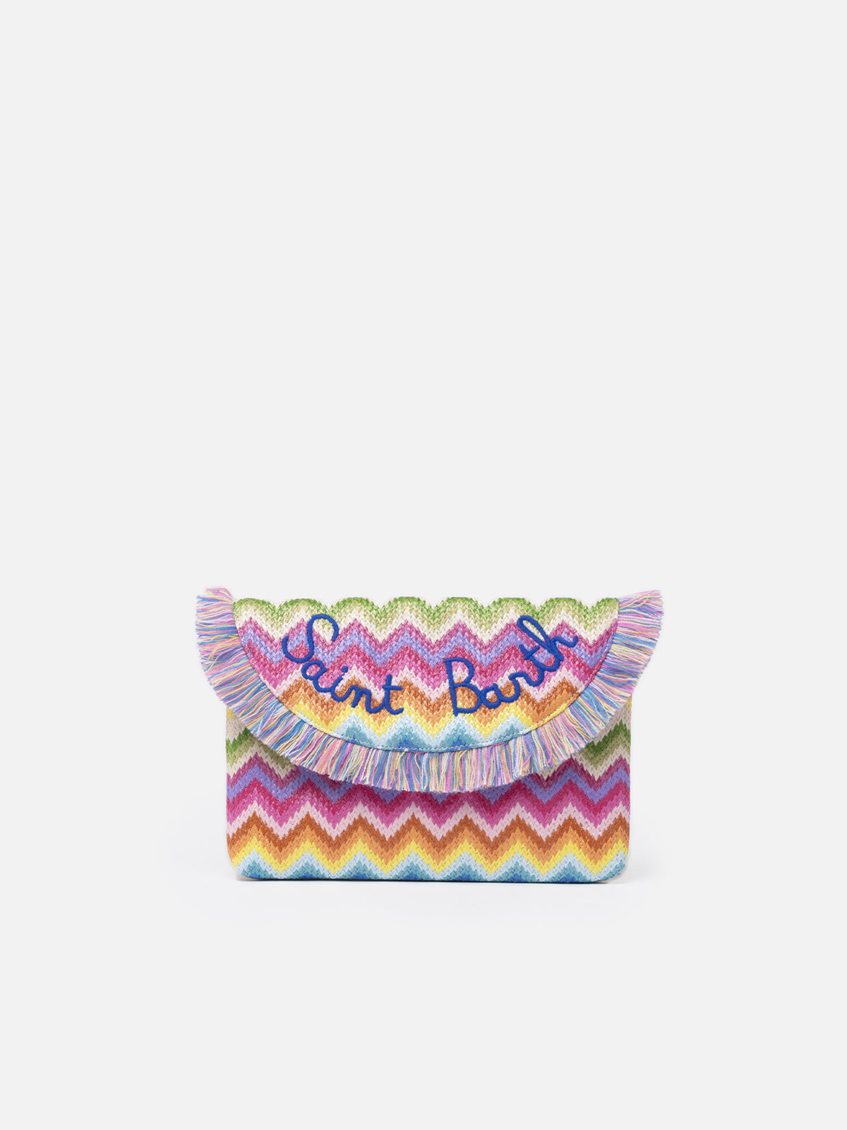Pouch in paglia con charms frutta