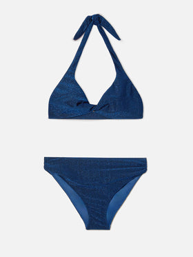 Leda Sugar navy blue lurex bikini