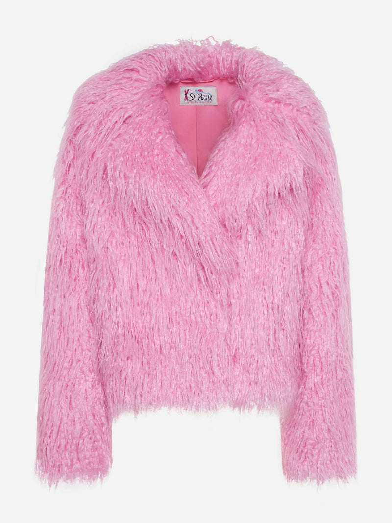 Pink furry short jacket Sully