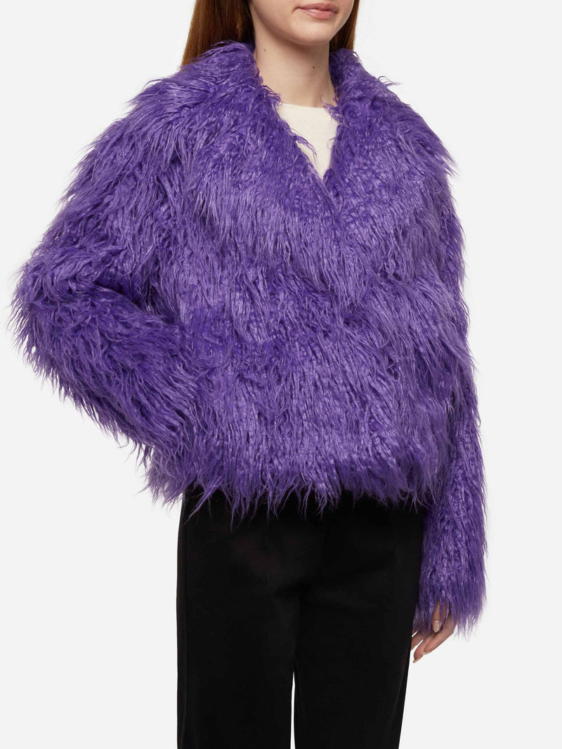 Purple furry short jacket Sully