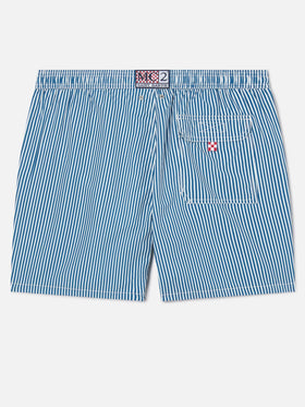 Syros swim shorts with white and blue striped pattern