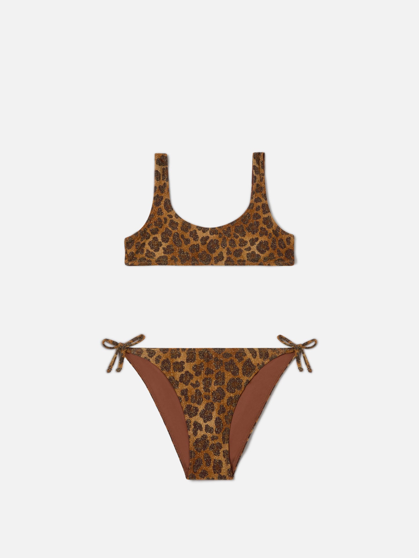 Taffy girls lurex leopard bikini with bralette top