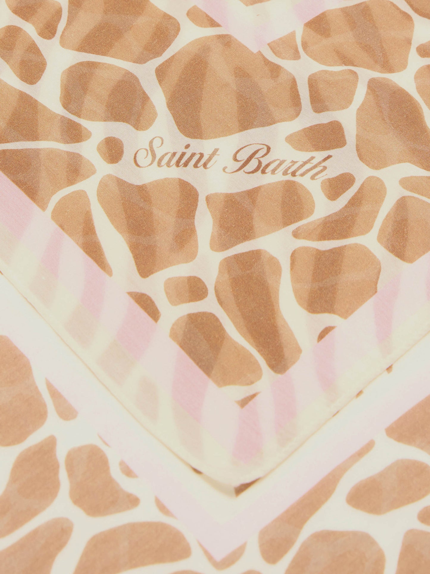 Langer Thaiti-Pareo aus Seidenmischung mit braunem Zebra-Animal-Print 