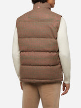 Down padded vest Thunder with pied de poul print