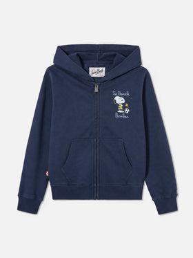 Felpa con zip Toronto blu navy con ricamo Snoopy calciatore | Special Edition