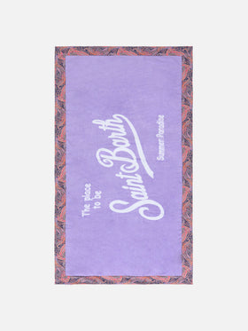 Lilac towel with paisley frames | MADE WITH LIBERTY FABRIC