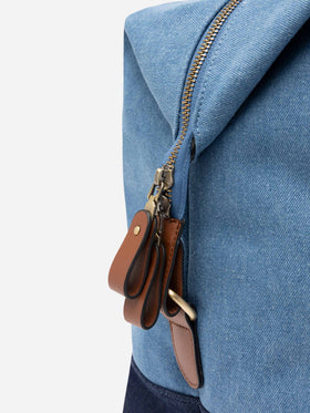 Travel duffel denim bag