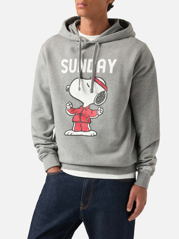 Felpa con cappuccio Tribeca grigia in cotone con stampa Snoopy | Special edition