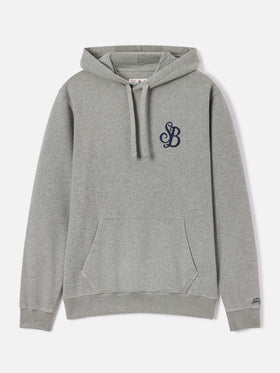 Felpa con cappuccio Tribeca grigia in cotone con monogramma SB Legacy