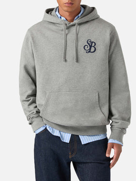 Felpa con cappuccio Tribeca grigia in cotone con monogramma SB Legacy