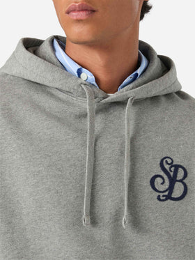 Felpa con cappuccio Tribeca grigia in cotone con monogramma SB Legacy