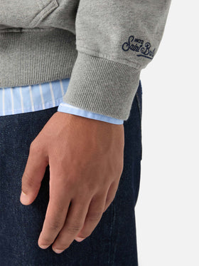 Felpa con cappuccio Tribeca grigia in cotone con monogramma SB Legacy