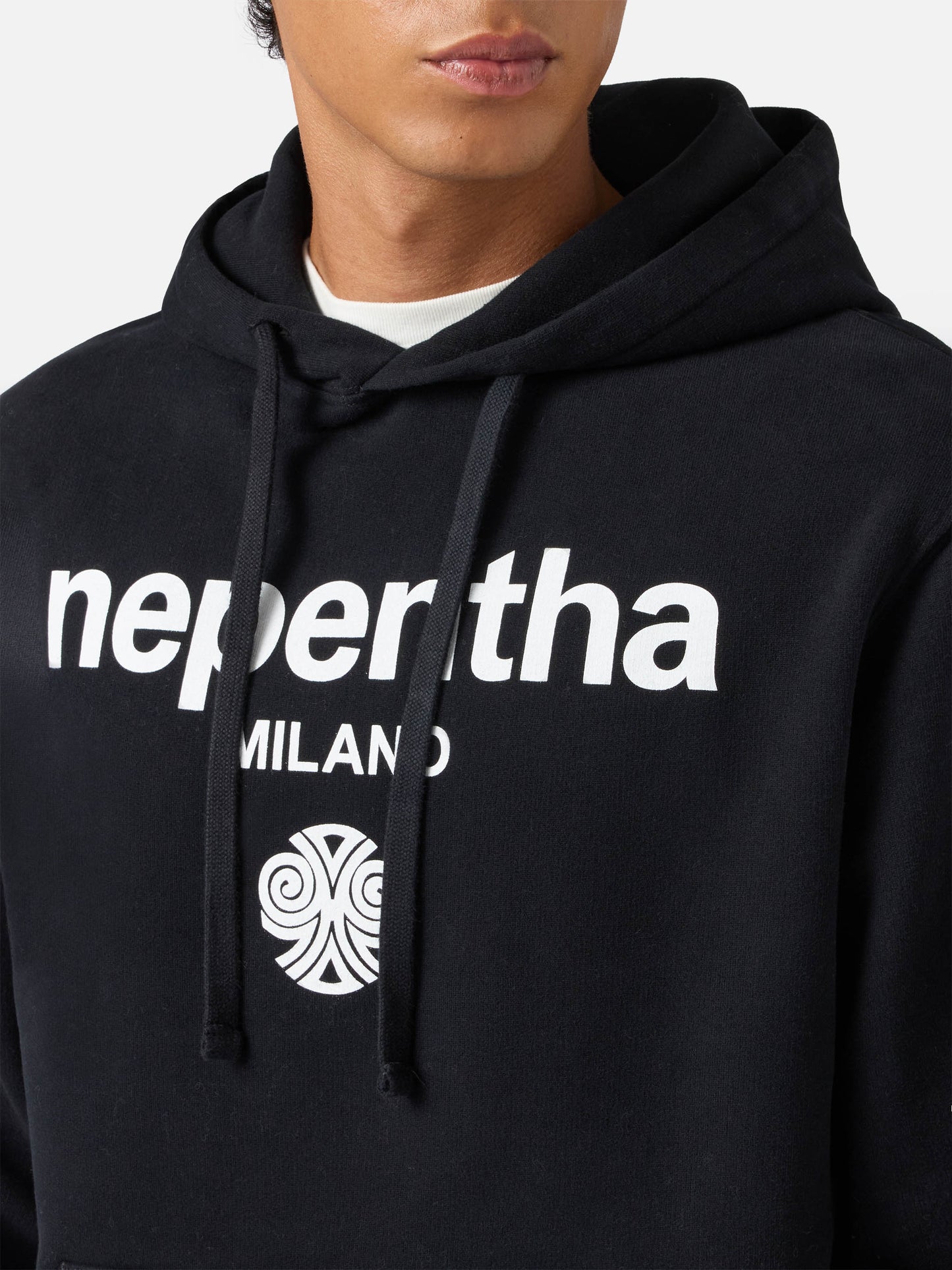 Tribeca cotton hoodie in black with Nephenta print | NEPHENTA SPECIAL EDITION