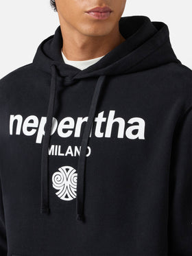 Tribeca cotton hoodie in black with Nephenta print | NEPHENTA SPECIAL EDITION