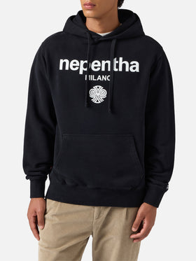 Tribeca cotton hoodie in black with Nephenta print | NEPHENTA SPECIAL EDITION