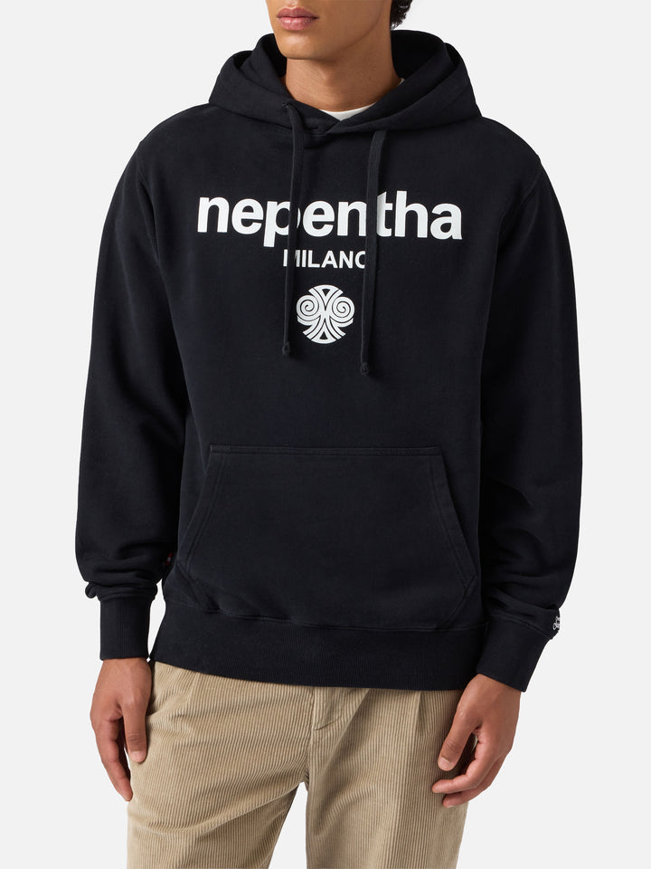 Tribeca cotton hoodie in black with Nephenta print | NEPHENTA SPECIAL EDITION