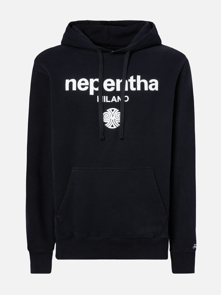 Felpa Tribeca in cotone nero con cappuccio e stampa Nepentha | NEPENTHA SPECIAL EDITION