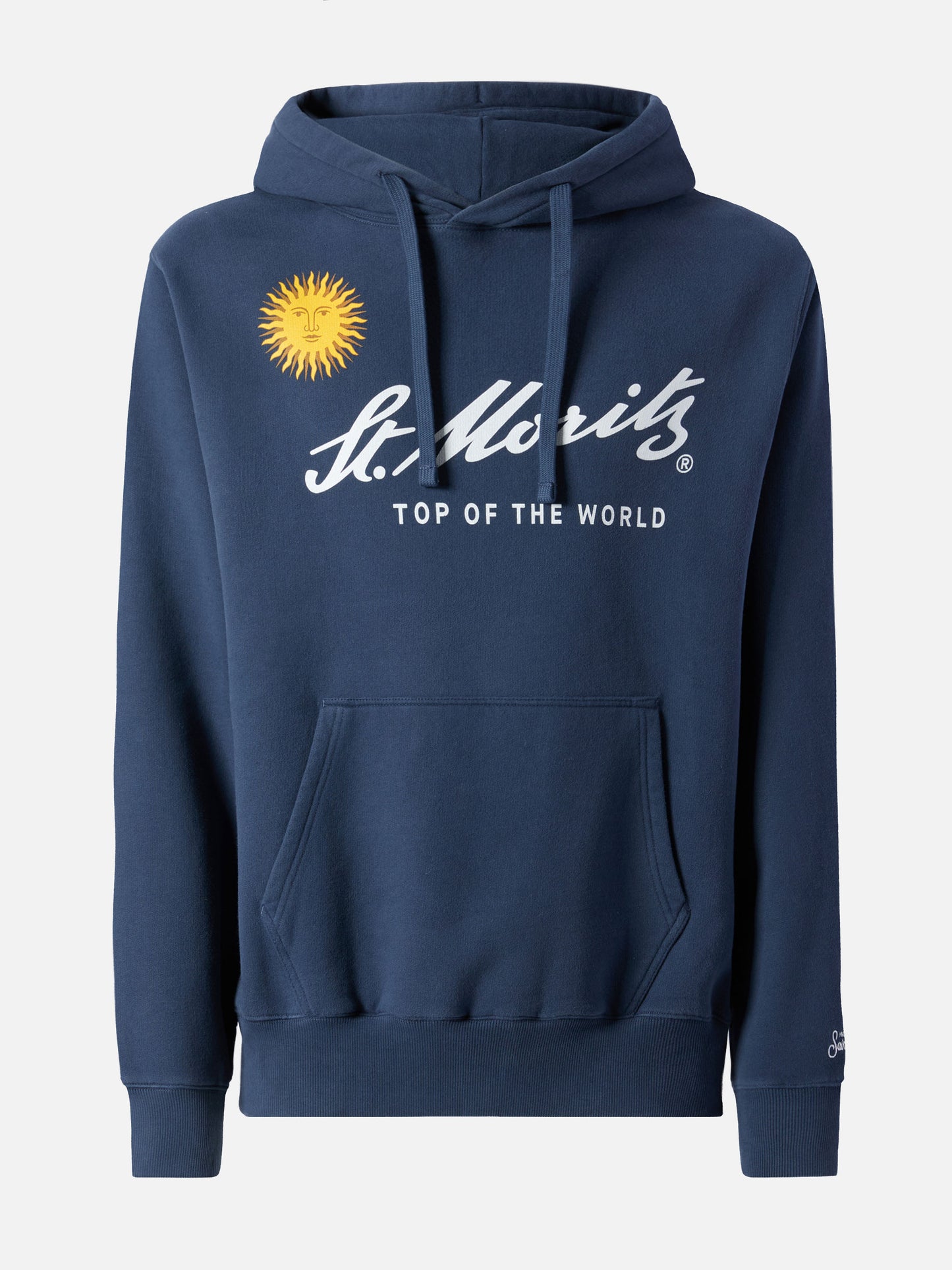 Tribeca Baumwoll-Hoodie in Blau mit St. Moritz-Print | ST. MORITZ, DER GIPFEL DER WELT