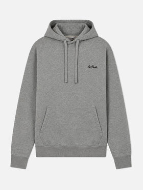 Tribeca Sweatshirt aus Baumwolle in einfarbigem Grau-Melange mit Logostickerei 