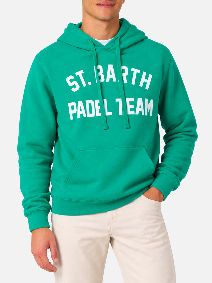 Green Tribeca hoodie with St. Barth Padel Team print