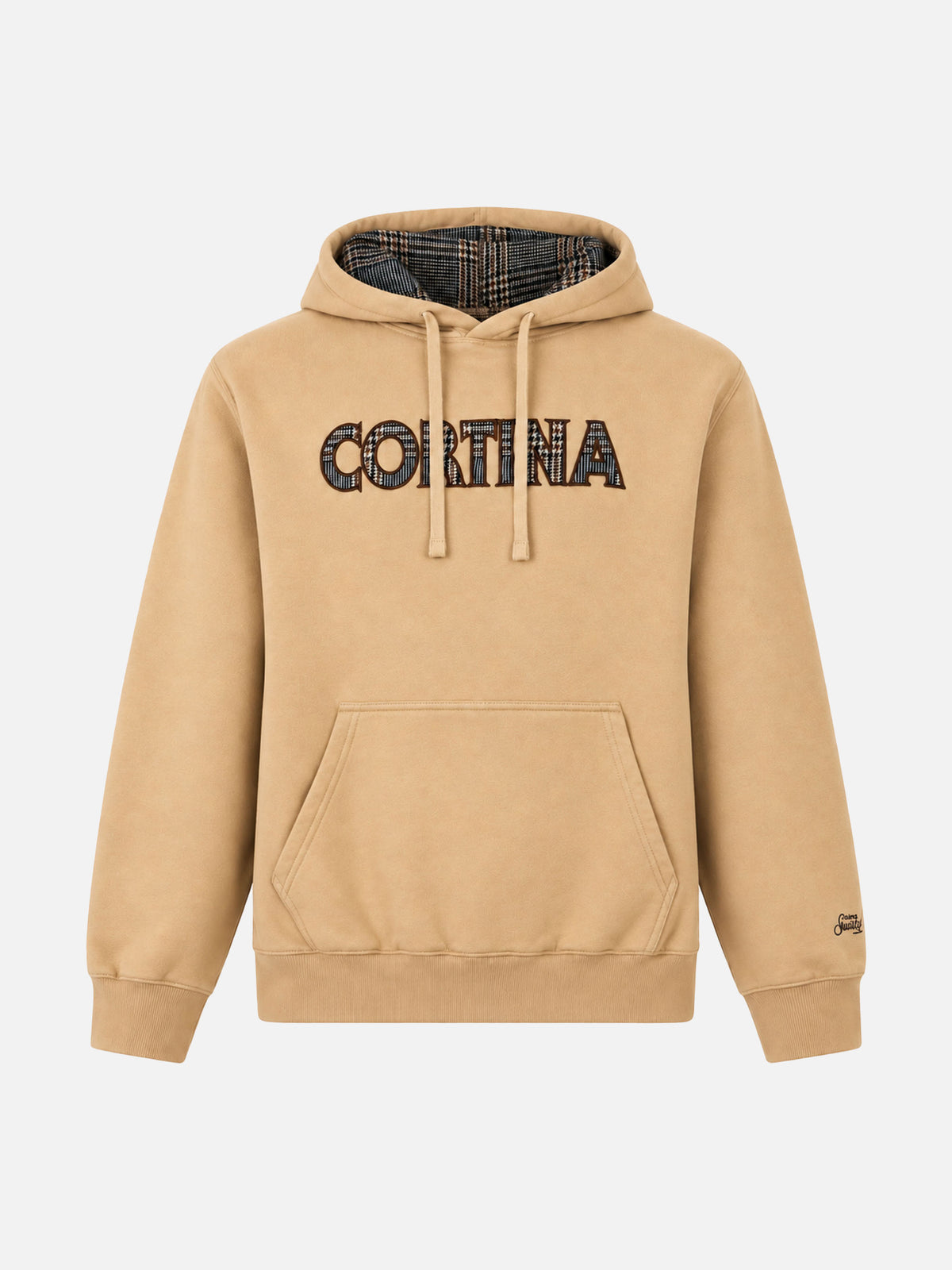 Tribeca beige hoodie with Cortina patch